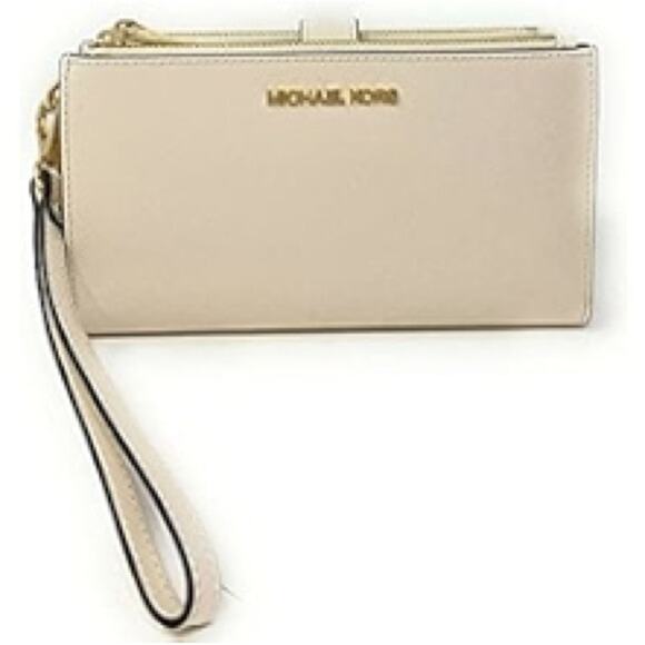 Michael Kors Jet Set Travel Double Zip Wristlet - Light Pink/Gold  NWOT - Picture 1 of 6